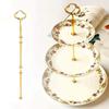 4 Set Of 3 Tier Cake Plate Stand Handle Hardware, 2 Styles Tiered