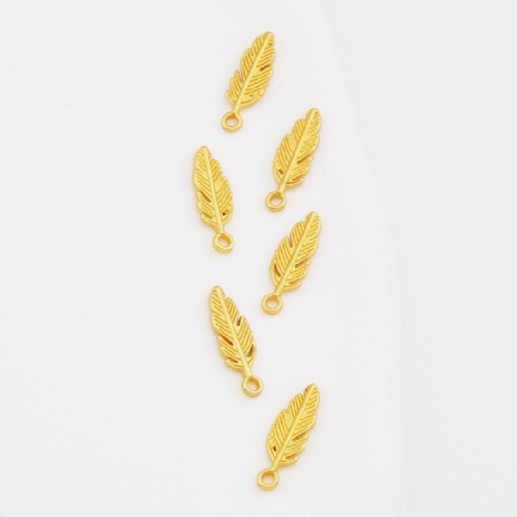 50Pcs Feather Charm Hanging Pendant For Craft Project Necklace Jewelry Making Ethnic Costume And Clothing Decoration