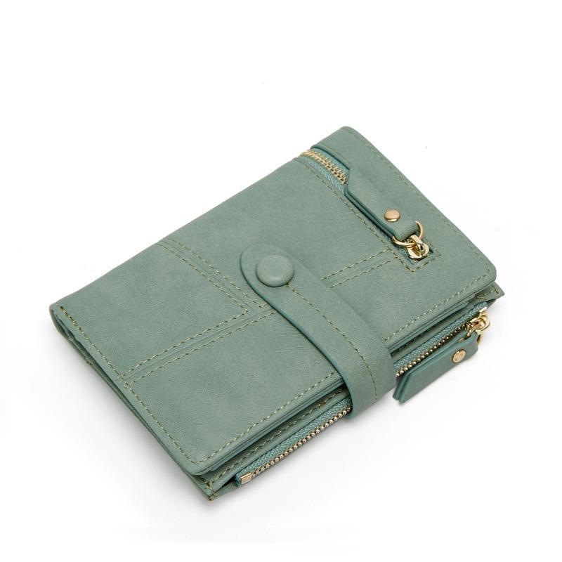 Noul portofel din piele simplu Hasp pentru femei, de culoare solidă, cu fermoar mic, geantă de mână pentru femei, suport pentru carduri, portofele pentru bani.