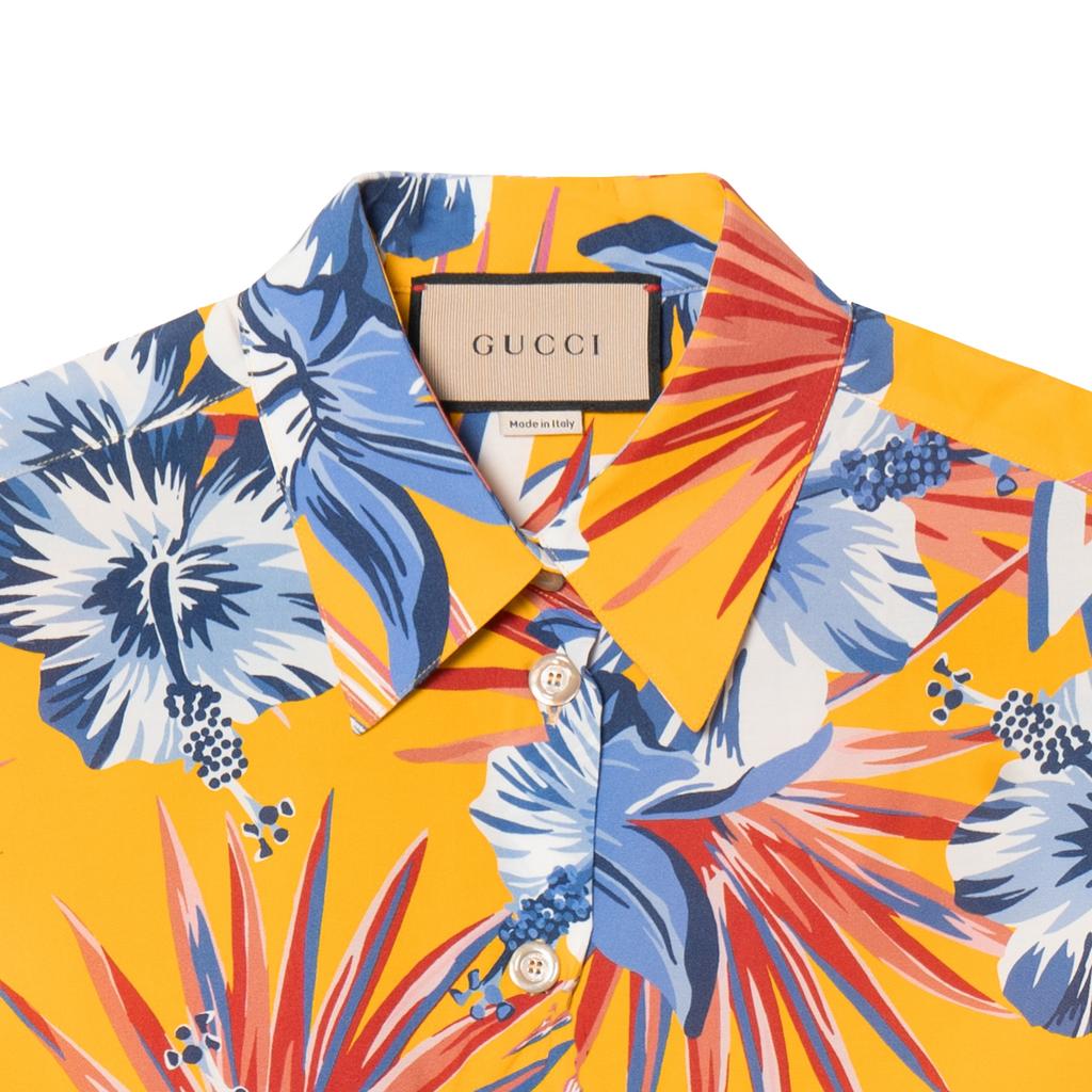 (WMNS) Gucci Wild Flower Print Viscose Shirt 'Yellow' Women's 690720-ZAI5S-7637