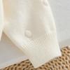 Girls' Beige Knitted Cardigan 2-8 Years Soft Sweater Coat with Colorful Flowers Fashion Toddler Girl Autumn Winter Top