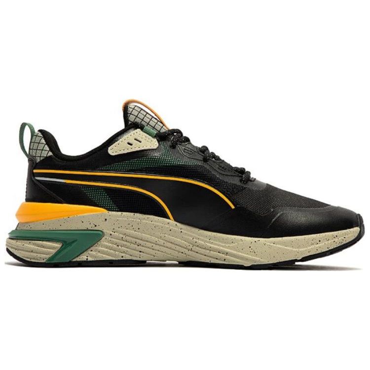 Puma Supertec Open Road Fabric Synthetic Leather Retro Low-Top Lifestyle Sneakers Unisex sneakers Black Yellow 386482-01