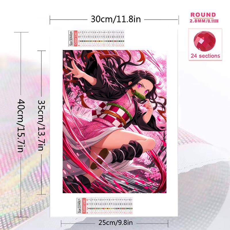Demon Slayer 100% Round Full Drill 5D DIY Diamond Painting Embroidery Cross Stitch Rhinestone Decor