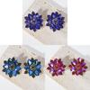 Trend Crystal Flower Studs With Electroplated Alloy And Gold Ear Pins For Women