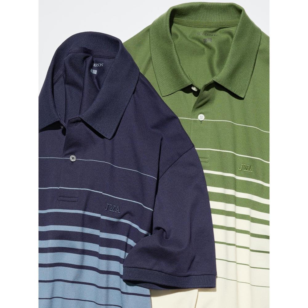 Uniqlo Japan Dry Kanoko Border Polo Shirt