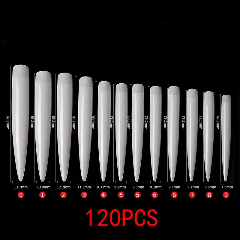 

120 шт. XXL накладные ногти наращивание полное покрытие скульптурные прозрачные натуральные искусственные накладные ногти гель-наконечники дизайн ногтей маникюрные инструменты 120PCS
