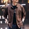 Men's Vintage Long Sleeve Work Shirt Casual Loose Button Down Cotton Shirts Big Size Retro Workwear Tops for Men