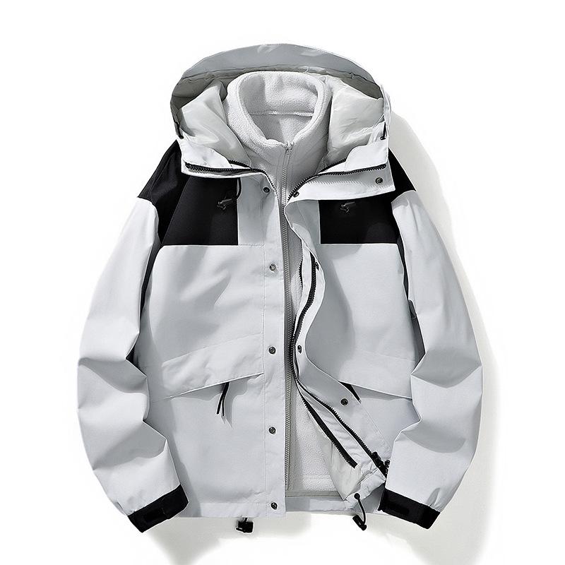 New Winter Outdoor Three-in-one Two-piece Suit Jacket for Men and Women Same Style Removable Pornographic Couple Jacket