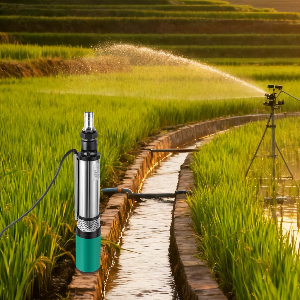 High Power 320W 24V DC Solar Powered Submersible Well Water Pump 5000r/min,25m Max Lift 5m³/h High Flow for Deep Well Irrigation