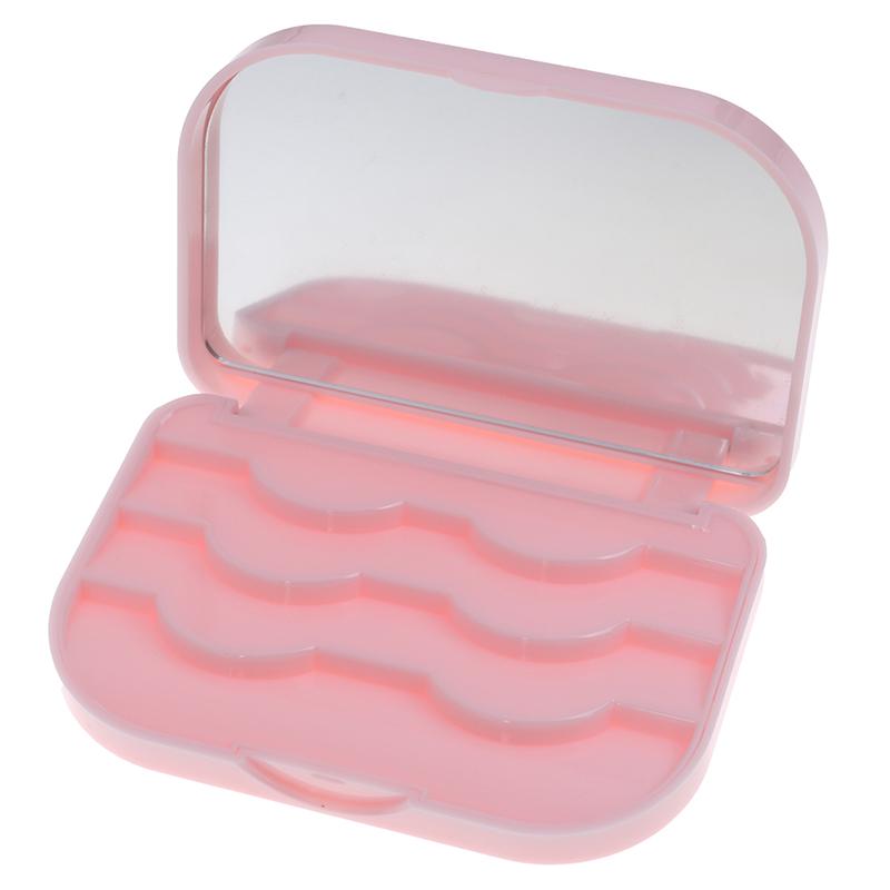 2025 New Plastic False Eyelash Storage Box Makeup Cosmetic With Mirror Case Organizer Travel Cosmetics Tool