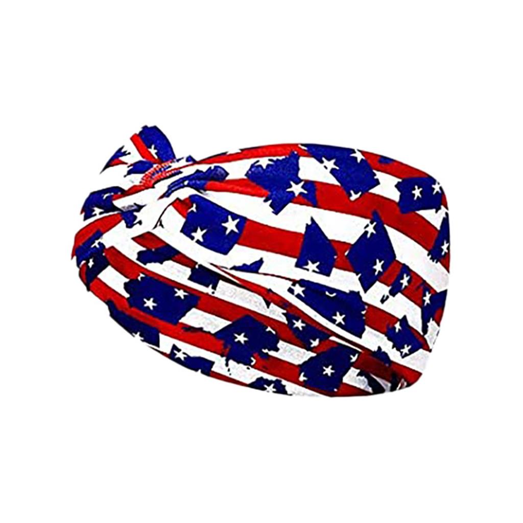 Retro Star Stripe Twisted Sweat Absorbing Yoga Running Headband for Sports and Party Decoration Unisex Stretchy Hair Band