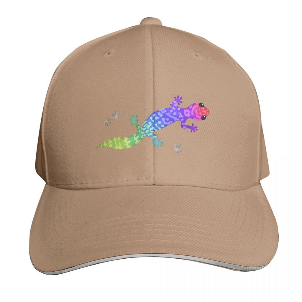 Bright Rainbow Geckos Baseball Cap Hat Unisex Luxury Beach Outing Military Tactical Cap Beach Hat Golf Unisex Womens