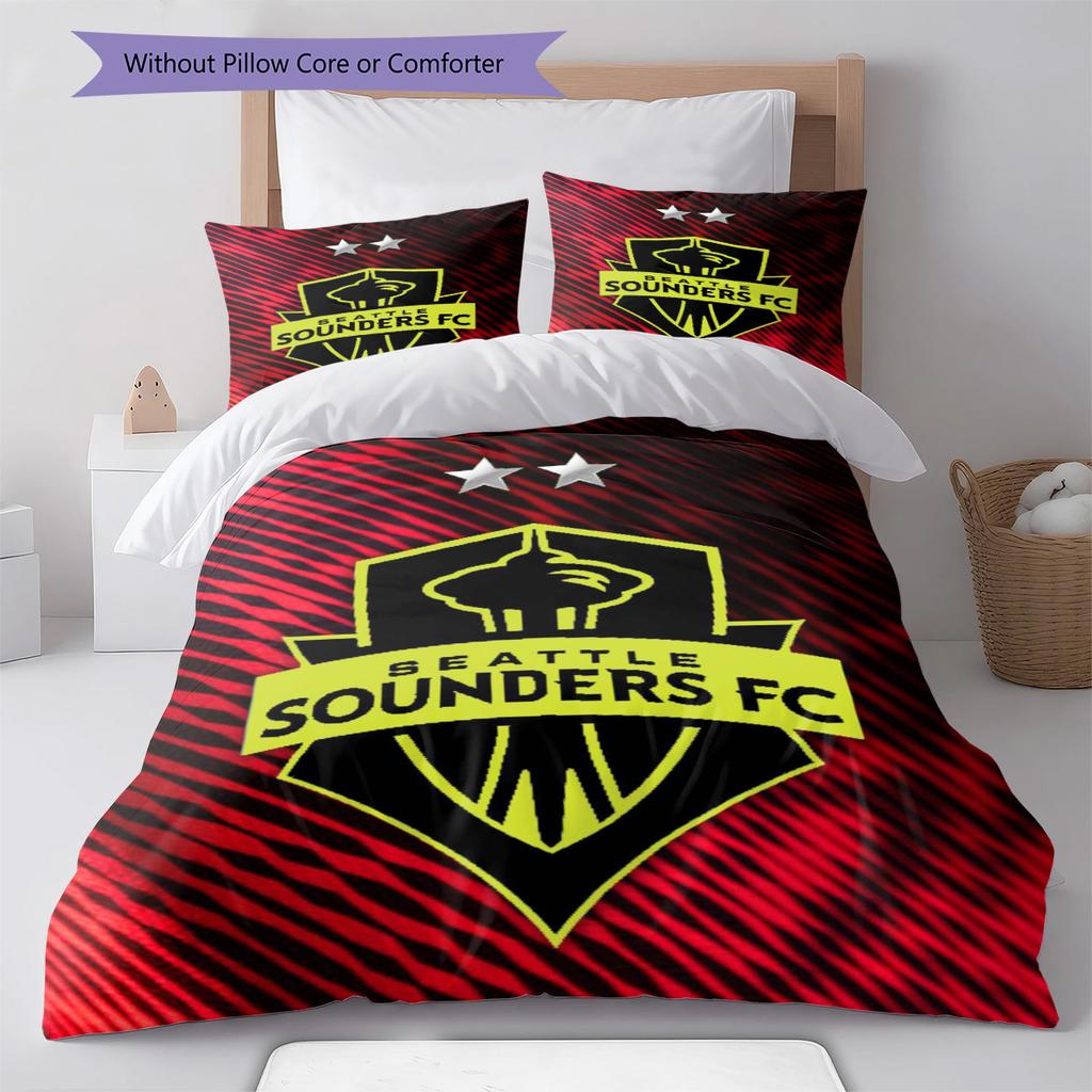 The Seattle Sounders FC Pattern Bedding Set Quilt Cover Pillowcase Home Decor Gift (1 * duvet cover + 2 * pillowcase, without core)