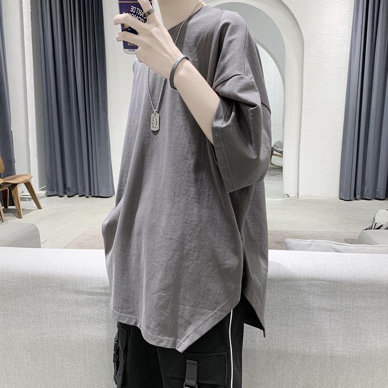 

Men s Korean Style Trendy Loose Fit Half Sleeve T-shirt 2XL темно-сірий