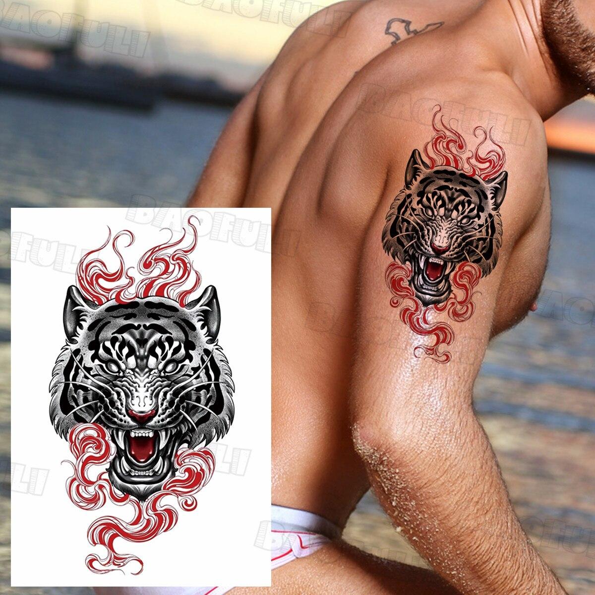 

DIY Компас Корабель Якір Тимчасові Татуювання Для Дорослих Підроблений Лев Тигр Дракон Астронавт Тату Наклейка Унікальні Водостійкі Татуювання