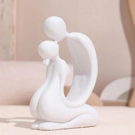 Kissing Couple Statue, Modern Abstract Lover Figurine, Resin Romantic Couple Sculpture for Home, Office, Desktop, Bookshelf, Wedding Decor