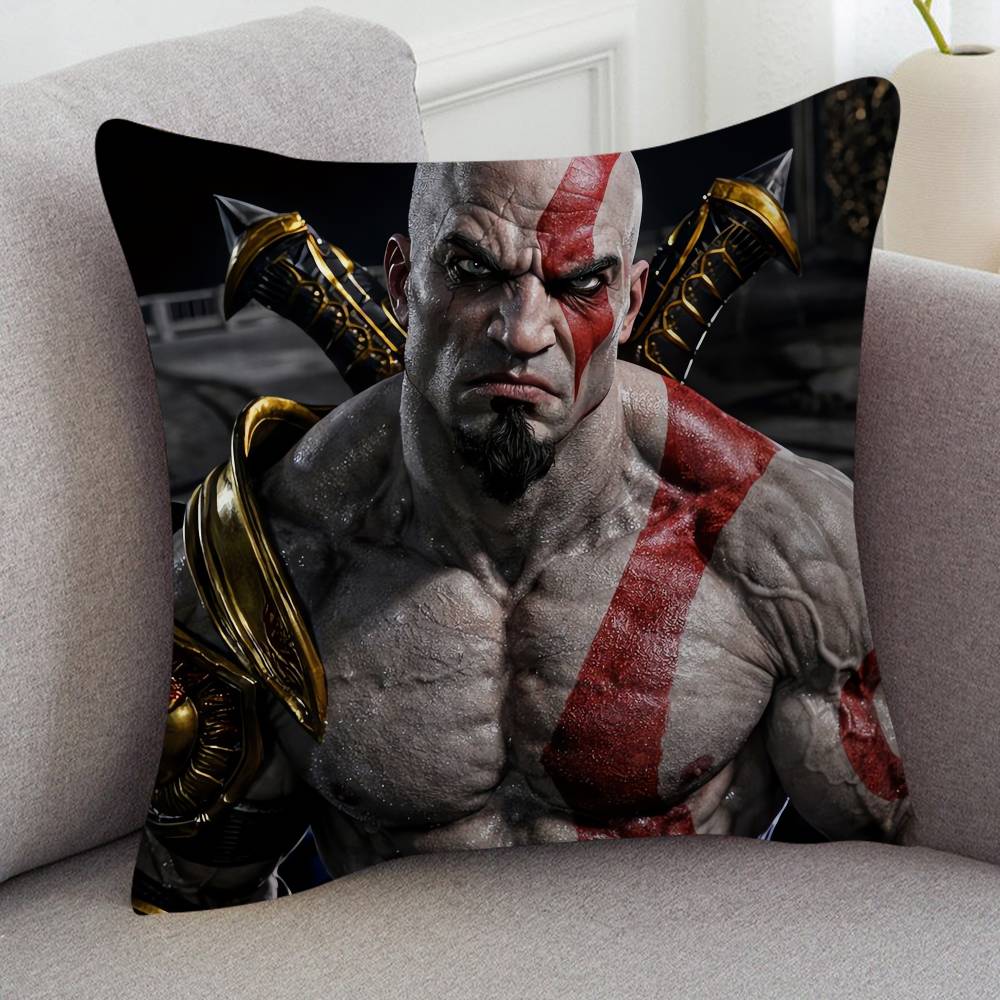 Game God Of War Cute Cartoon Two-dimensional Pillowcase Bedroom Sofa Cushion Cover Nap Pillow Cover