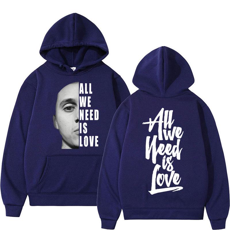 Rapper Canserbero Hoodies All We Need Is Love Pullover Men Women Trendy Vintage Oversized Casual Harajuku Sweatshirt Streetwear