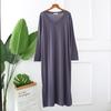 Autumn Night Dress Women Loose Large Nightgown Solid Color Sleepshirts Long-Sleeves Nightie Nightdress Modal Sleepwear
