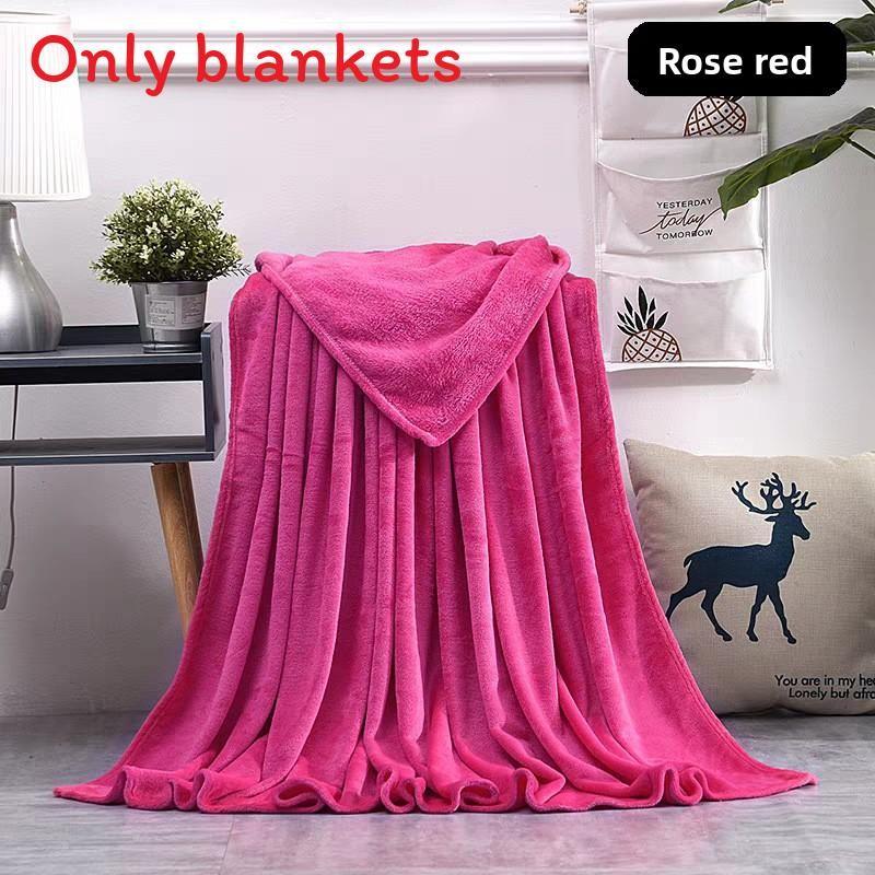 Solid Simple Color Soft Plush Blanket For Napping Sofa And Daily Bedroom Use
