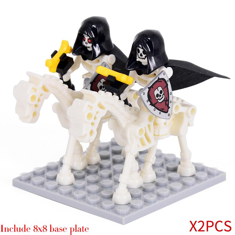 MOC Medieval Skeleton Centaurs Knights mini Action Figures Ringwraith Building Blocks Roman Horse Soldier Bricks kids Toys Gifts