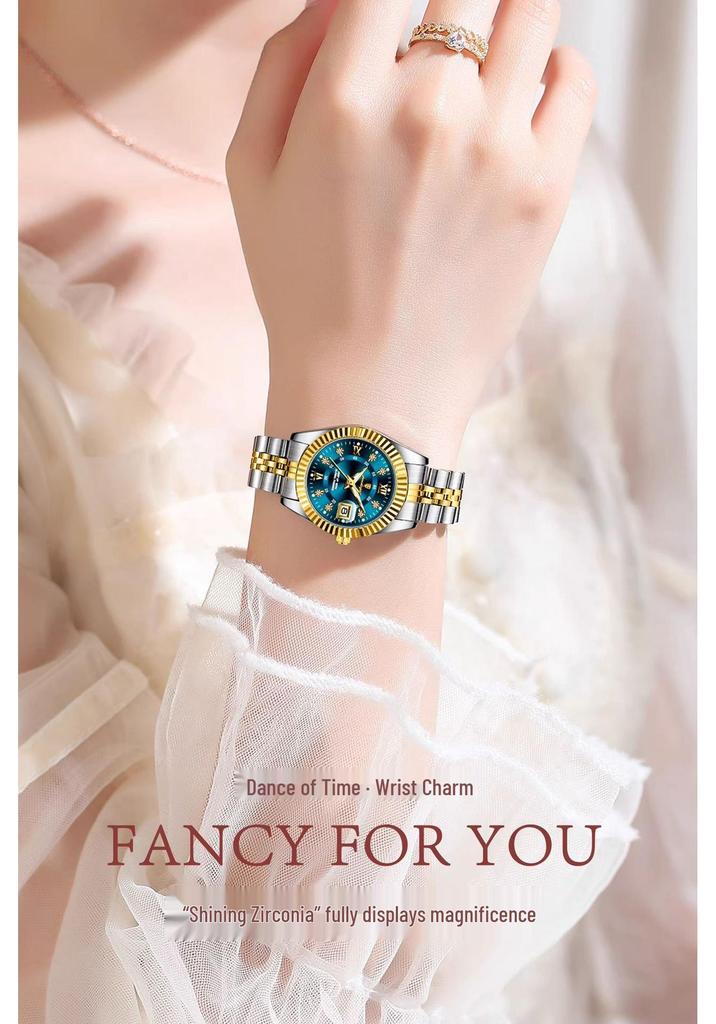 Swiss Women's Fashion Luminous Quartz Watch - Simple, Waterproof, with Calendar for Female Students