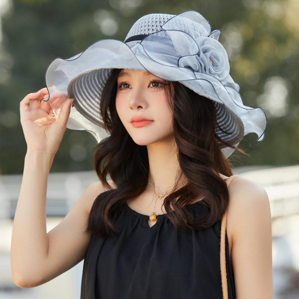 Summer Ladies Large Brim Sun Hat With Breathable Mesh For Beach And Travel