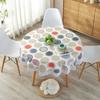 Pvc Hotel Waterproof Tablecloth Printed Oil Resistant Large Circular Table Cloth Hotel Plastic Round Table Cover With Lace Hem