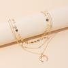 Crescent moon personalized multi-layer stacked necklace ins the same jewelry, new layered fashion collarbone chain