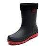 Fashion men's waterproof shoes rain shoes adult outdoor casual non-slip rain boots medium tube warm work shoes rubber shoes