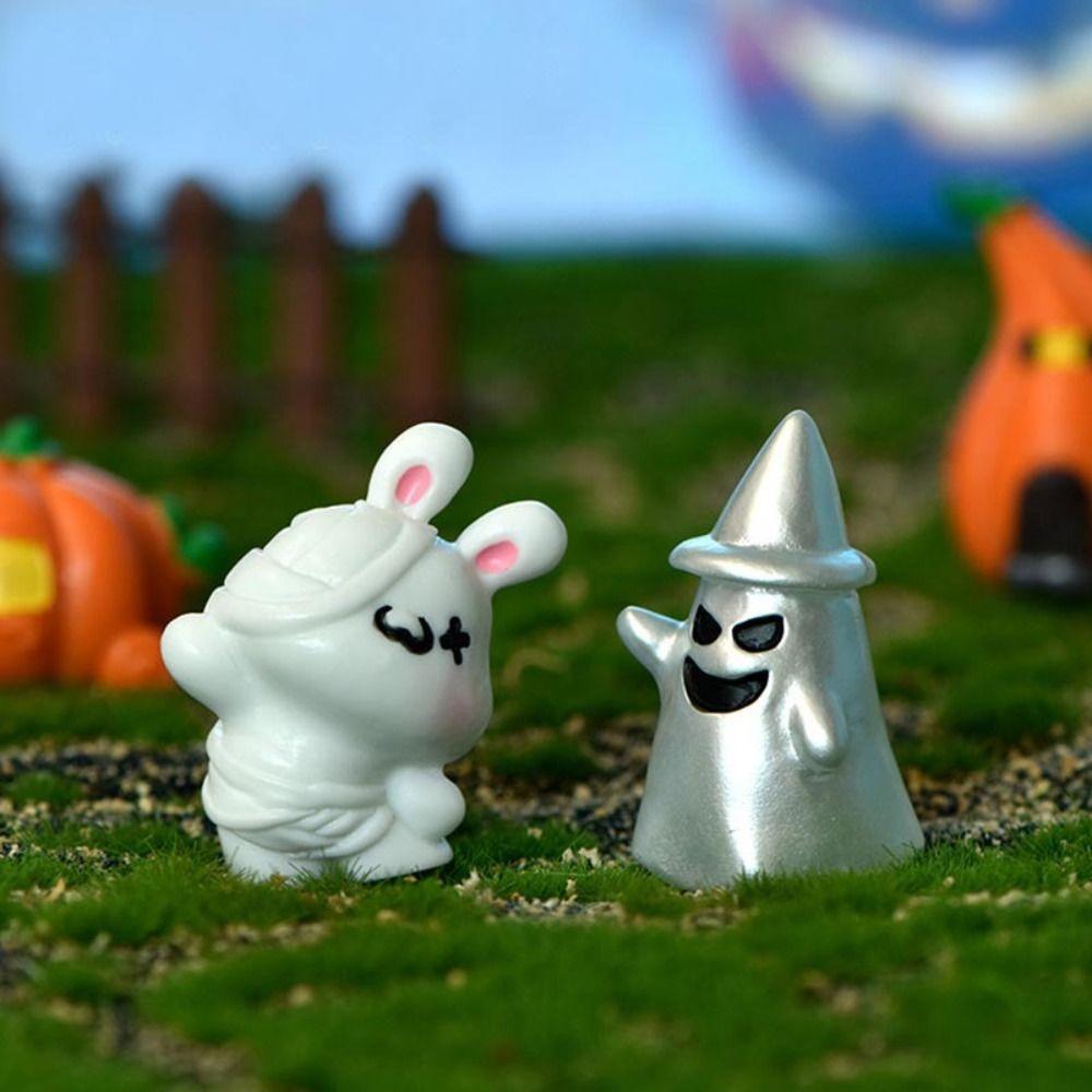 Resin Halloween Ghost Pumpkin Figurines Craft Mini Halloween Fairy DIY Resin Craft  Car Decor