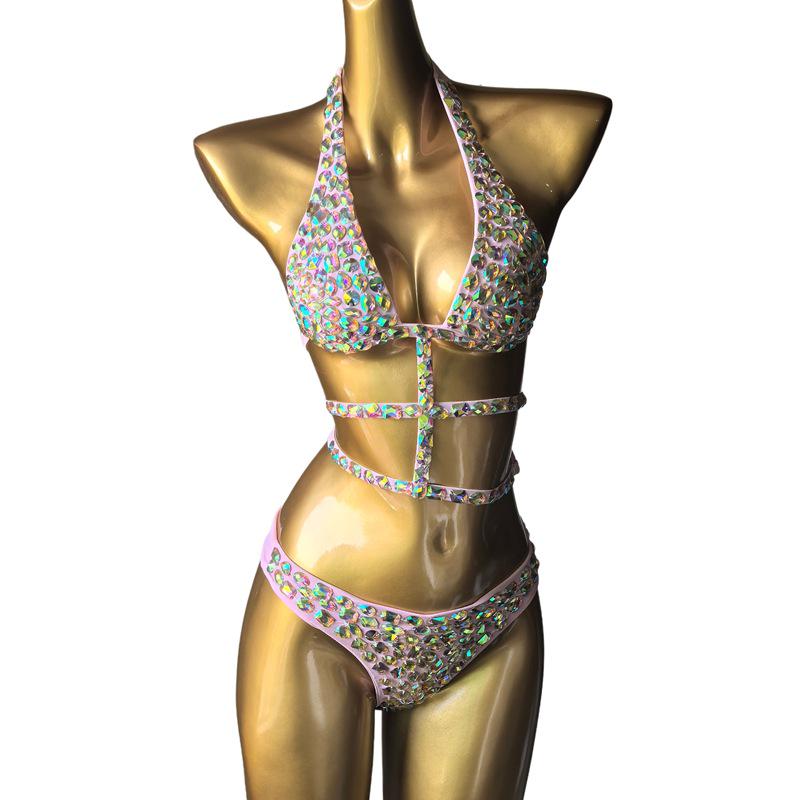 Jauns strāsinieku ķēdīšu bikini komplekts –