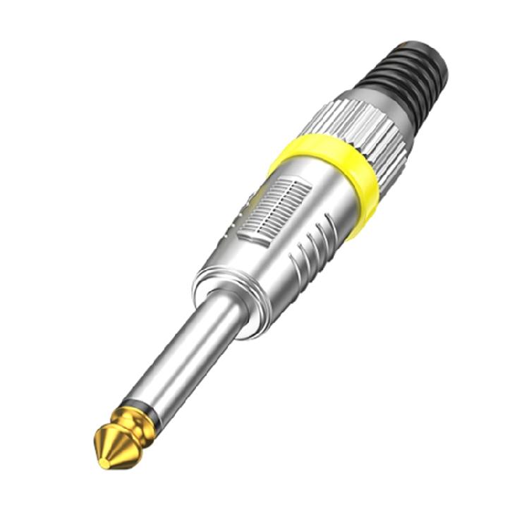 Professional Male Connector 6.35mm Gold Contacts Metal Housing Secure Threaded For Broadcasters Live Sound