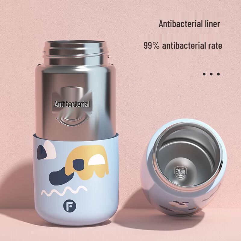 FUGUANG Kids' Antibacterial 304 SS Insulated Straw Bottle