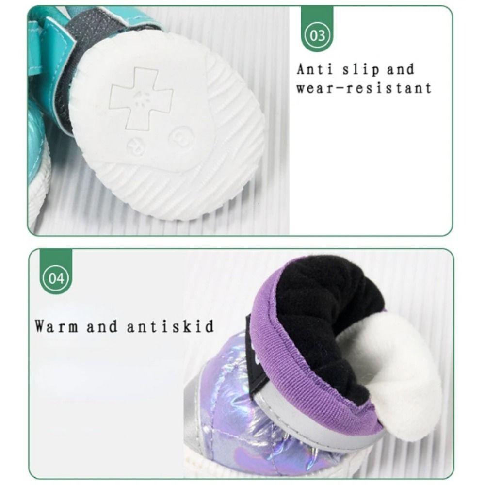 4pcs/set Anti-slip Pet Snow Boots Waterproof Dog Shoes Paw Protector Dog Sports Boots  Winter