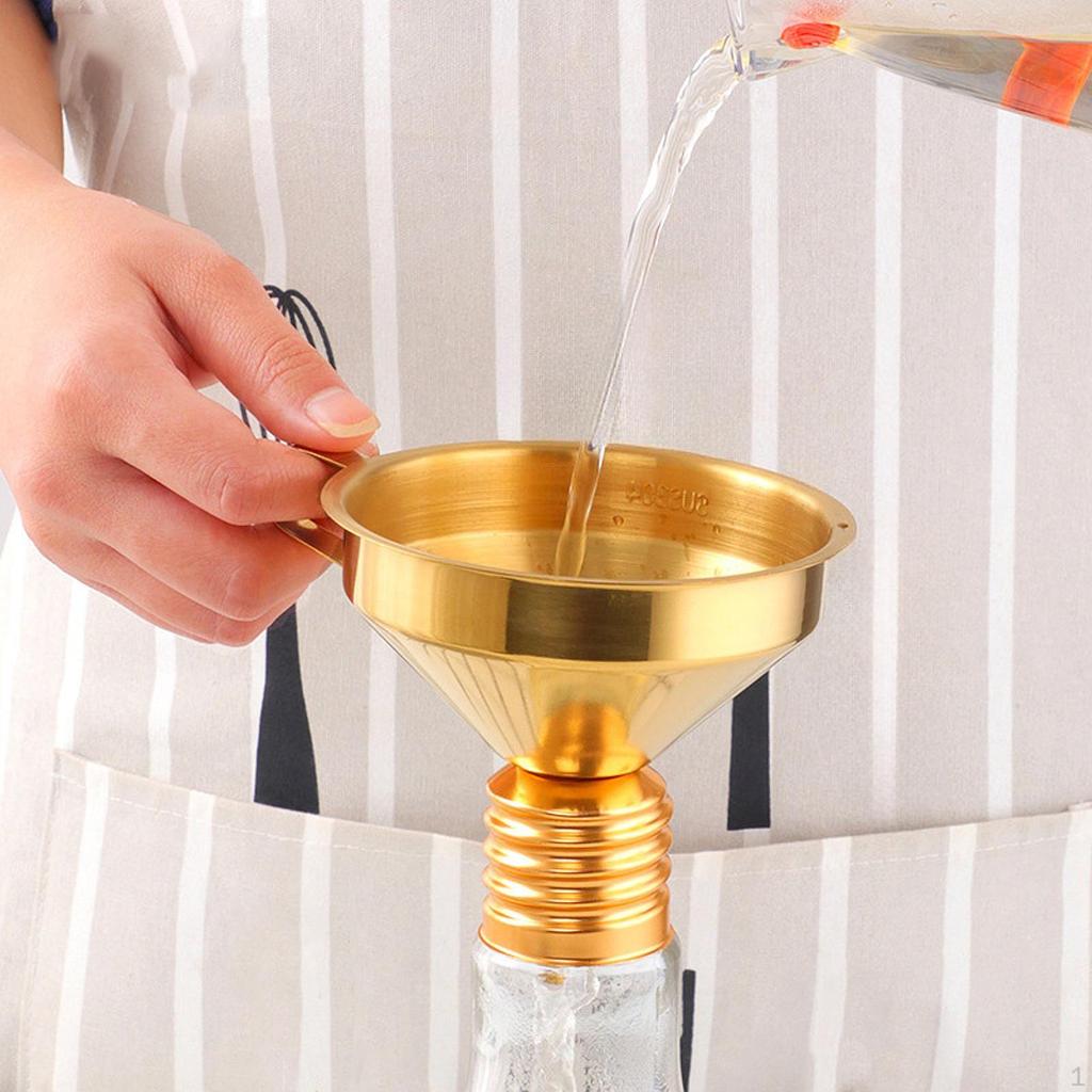Kitchen Oil Funnel Gadgets Leakproof Strainer with Detachable for Bottle Canning Filling