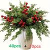 50pcs Xmas Pine & Berry Branches for DIY Garlands. Perfect for Home & Christmas Decor. Shop Now!