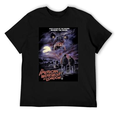 An American Werewolf In London Men's Casual Short Sleeve T Shirt Black Black