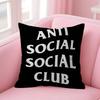 LOGO ANTI SOCIAL SOCIAL CLUB   Personalized picture text home decorative pillows Household Gifts 45x45cm