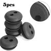Set of 5 Rubber Fuel Tank Line Grommets with 2 Holes for Lawn Mower Trimmer Replacement Compatible with Multiple 2 Hole Models