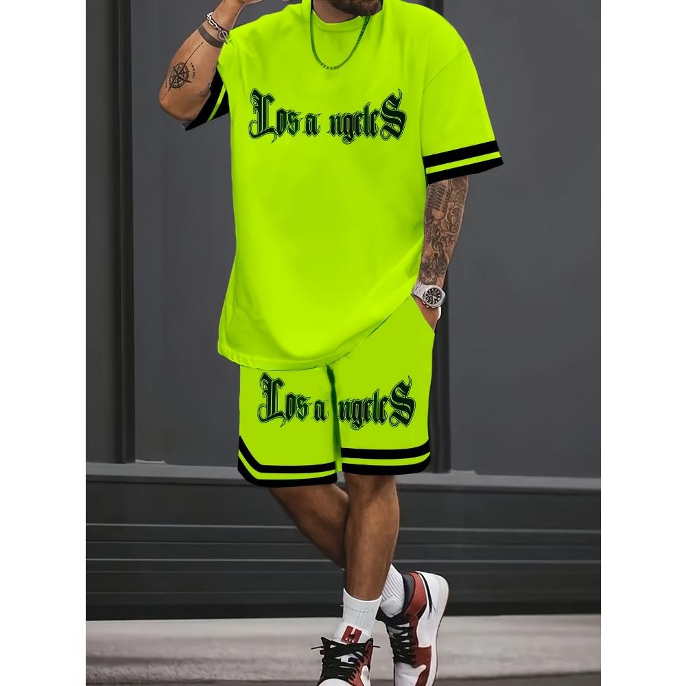 

A new 3D letter-printed street fashion casual simple soft comfortable breathable and lightweight men s suit for summer 6XL
