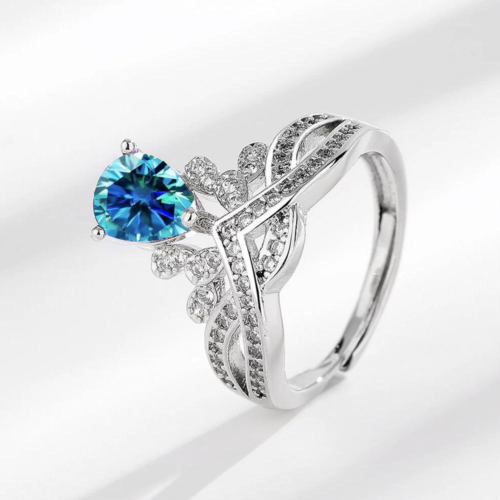 2026 Fashion Jewelry Full Diamond Premium Crown Women's Ring Temperament Set Light Luxury Ring Women