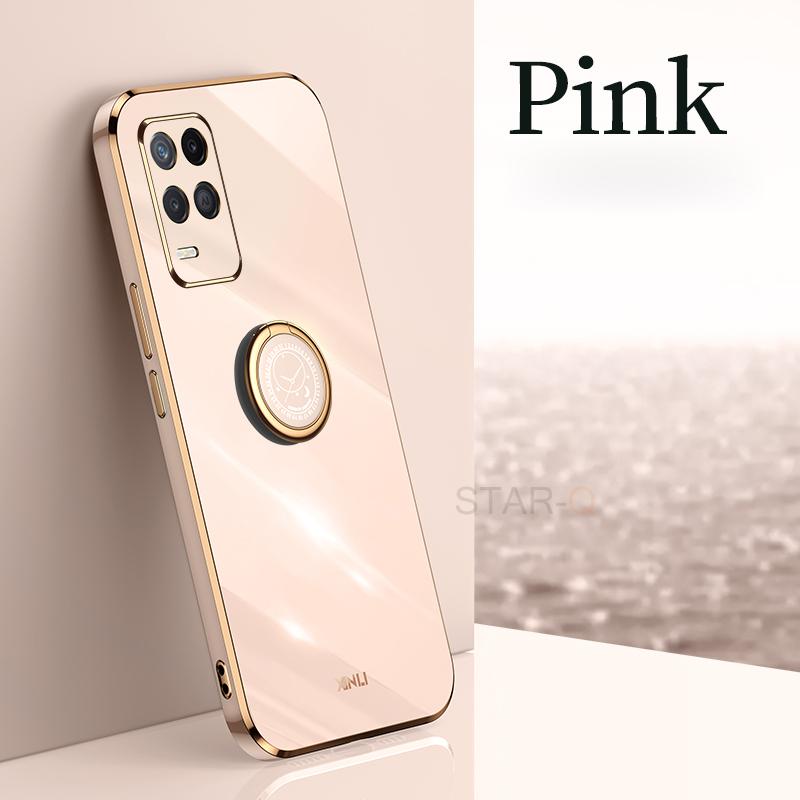 Luxury Plating Gold Frame Phone Case On For Oppo Realme 8 Pro 4g Realme8 8pro Soft Silicone Tpu Back Cover
