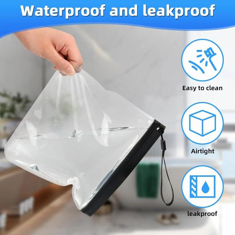 EVA Women Reusable  Toiletry Bag  Travel Luggage Transparents Storage Bag Leakproof Flight Makeup Bag Up Waterproof Security Clean Storage Bag