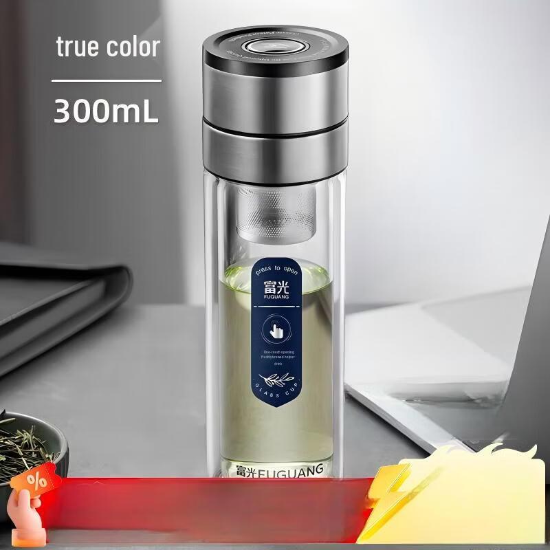 Fuguang 300ml Stainless Steel One-Touch Portable Tea Mug