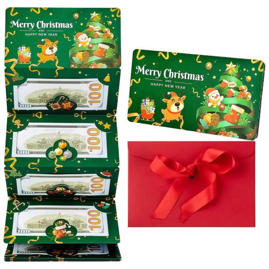 Vánoční obálky na peněžní dárky 6 přihrádek Držák na peníze a dárkové karty na hotovost DIY sváteční překvapení Peněžní obálka pro vánoční párty potřeby