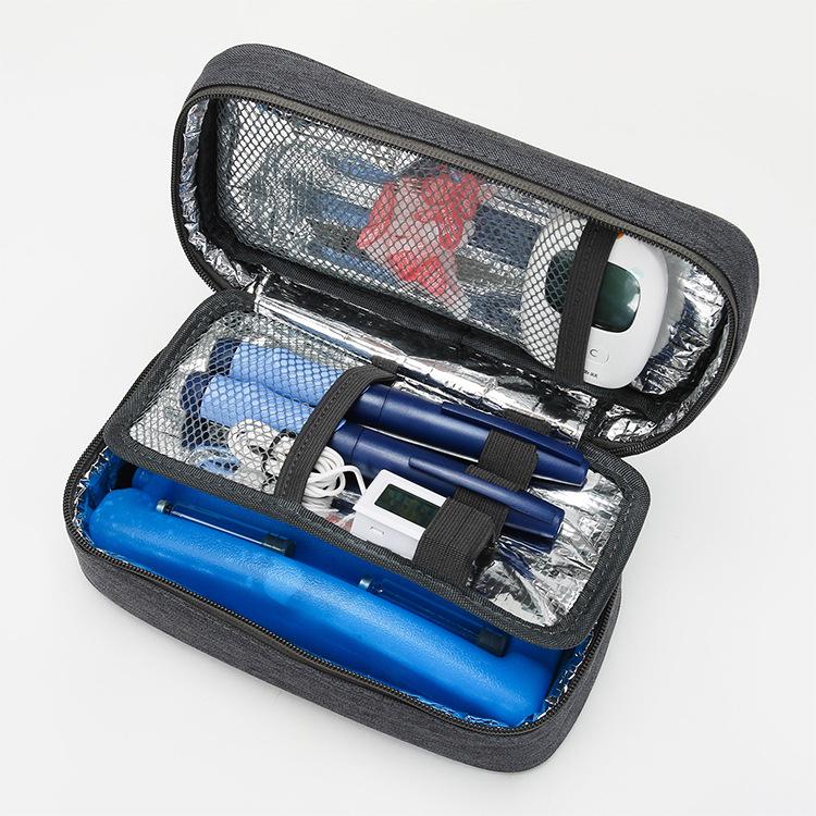 Portable Insulin Cooler Bag with Ice Pack - Compact Insulated Medicine Preservation Set