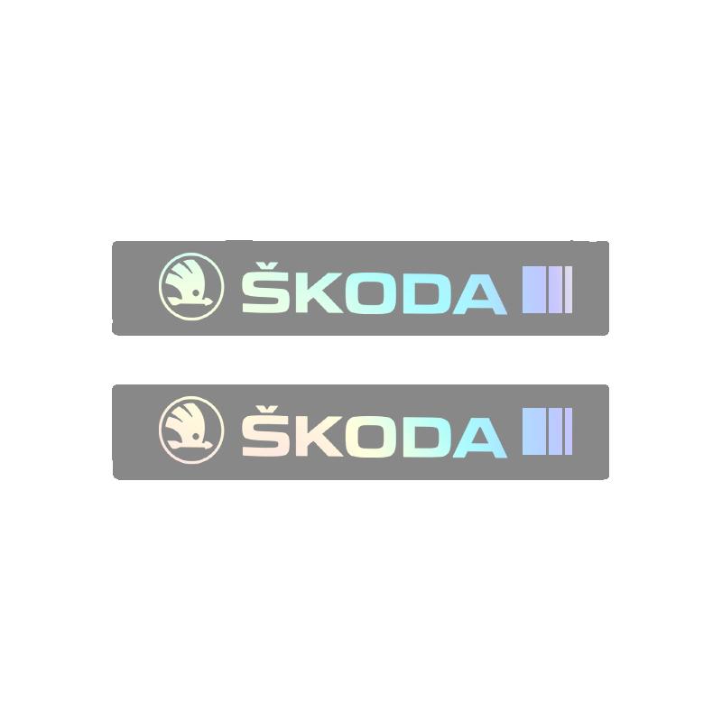 Vdrhn8 4Pcs Car Stickers, Window Wiper Decorative Stickers, Laser Waterproof, Suitable for Skoda Octavia   Kodiaya Kroya Kamia  Citigo