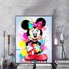 Disney Diamond Painting Minnie Mouse Splatter Graffiti Style Illustration Mosaic Embroidery Diamond Painting Cross Stitch Home Decoration 5D DIY