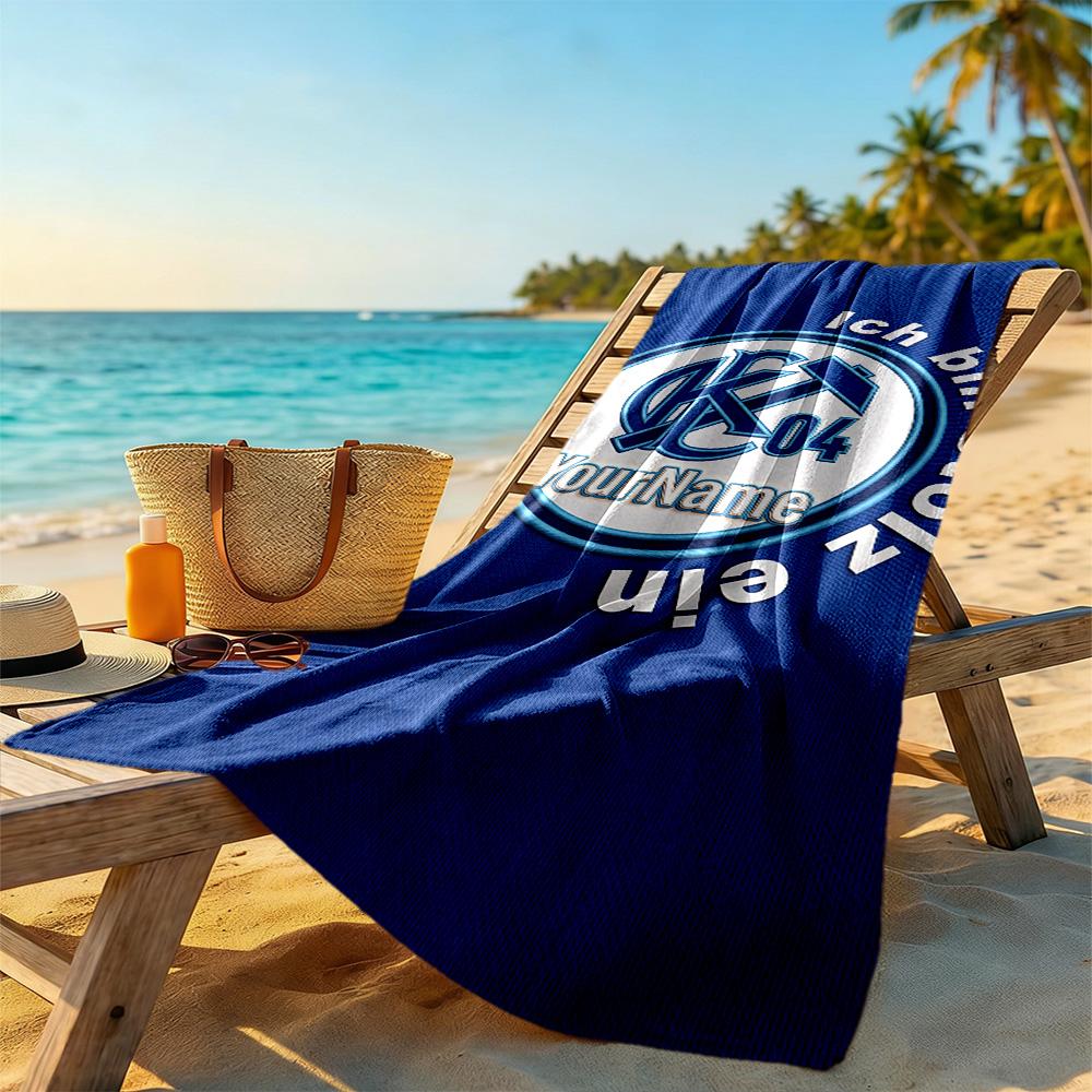 Fc Schalke Customize Your Name Beach Towel Super Soft Microfiber Quickdry Fabric Perfect for Traveling Yoga Camping and Swimming